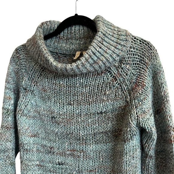 Anthropologie Moth Alpaca Marled Chunky Knit Mockneck Sweater, Size XS - Picture 5 of 9